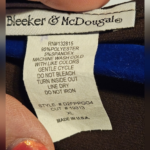 #403 Bleeker & McDougal- Brown draped front beaded top- Size: XL - Picture 4 of 4